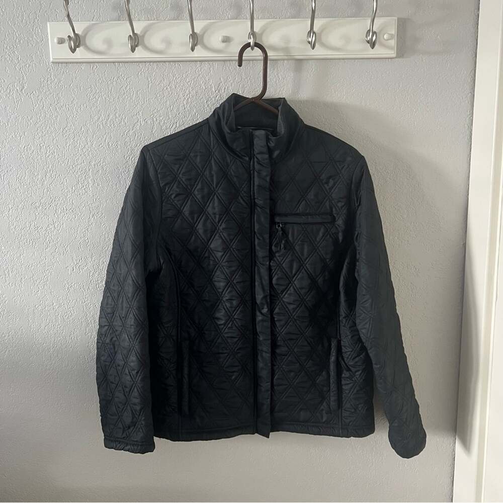 Eddie Bauer Black Quilted Fleece-Lined Jacket